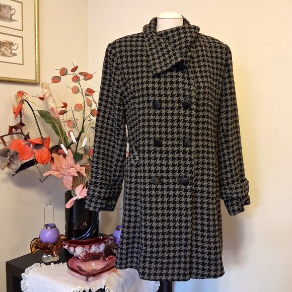 NEW Women’s Gray Black Double-Breasted Lined Trench Coat Winter Outerwear 18 XL - Picture 4 of 8